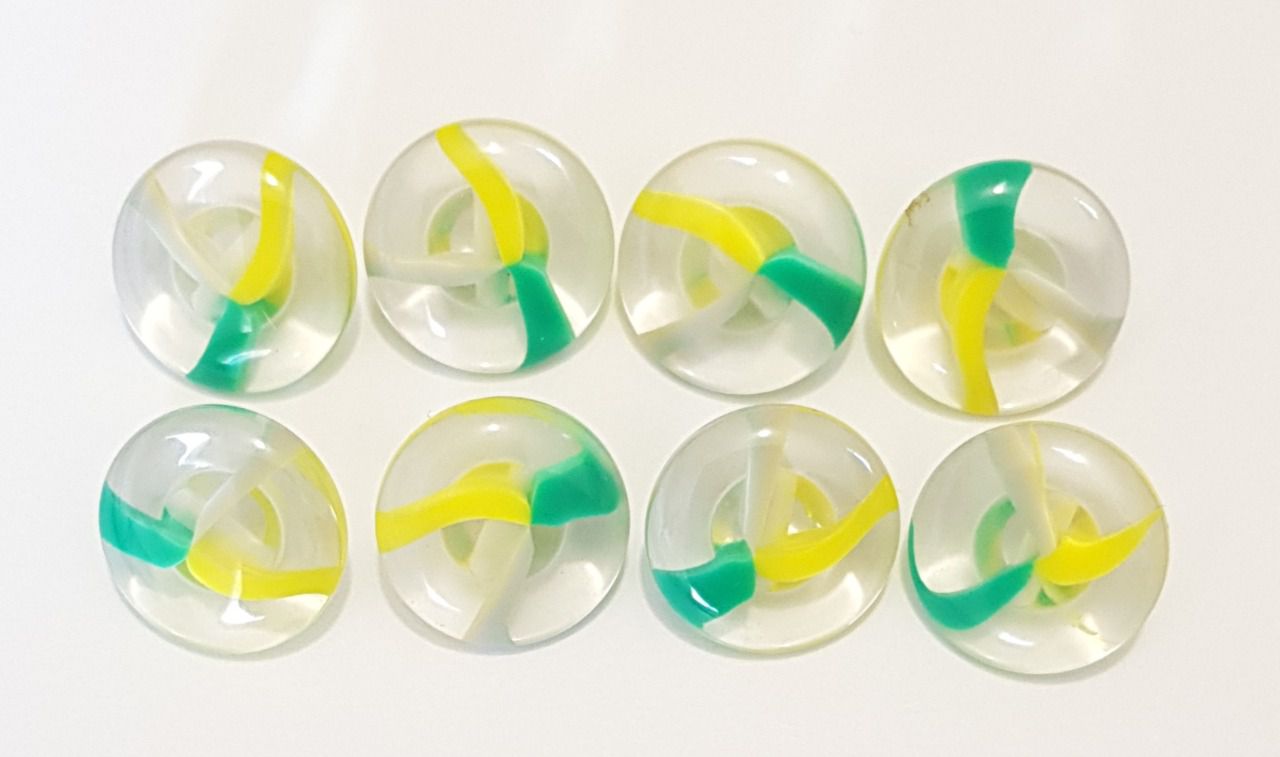 Lot De 8 Boutons Arcade Carré Lumineux 32mm Blanc - Retro Gaming, Bordure Transparente