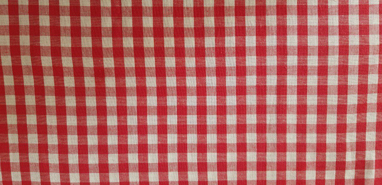 Tissu à carreaux au mètre 100 % coton rouge et blanc - les-ateliers-k.com