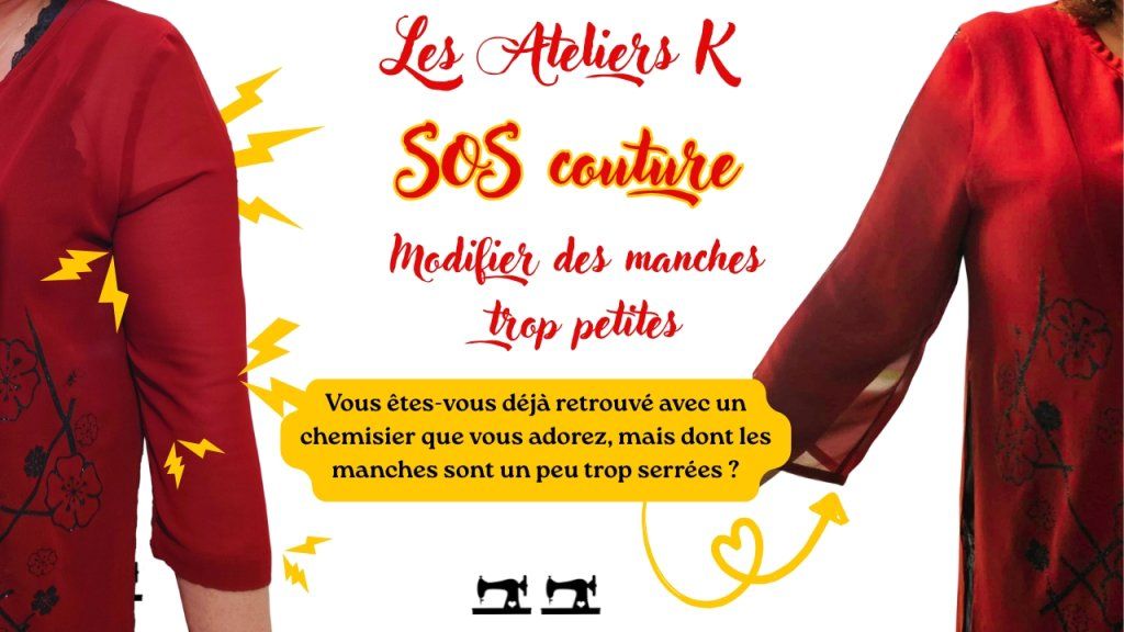 Tuto modifier des manches trop petites d'un chemisier.