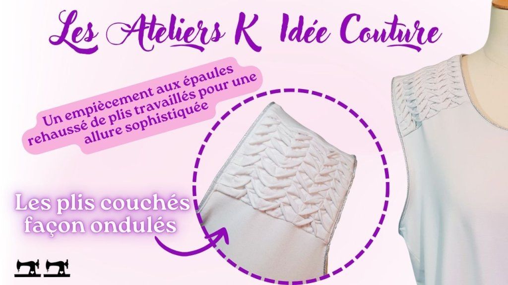 tuto couture les plis couchés façon ondulés 