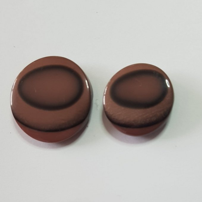 Boutons  en résine dégradé marron beige rosé nacré 18 ou 22mm