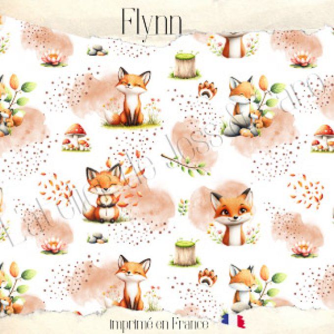 Tissu Coton Imprimé "Flynn"  L’Atelier de Jess & Caro 