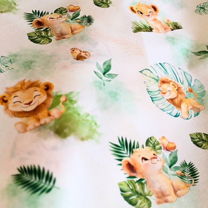 Tissu Coton Imprimé "Léo" - L’Atelier de Jess & Caro - Fabrication Française - 150 cm