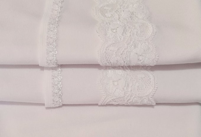 Kit de tissu, dentelle et élastique blanc