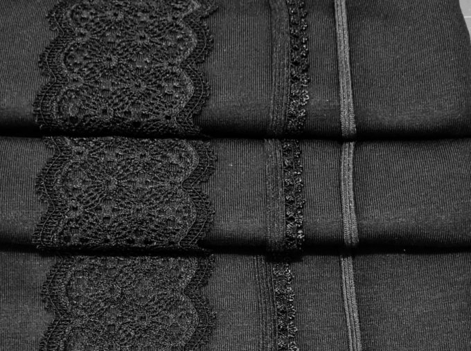 Kit de  tissu, dentelle et élastique noir
