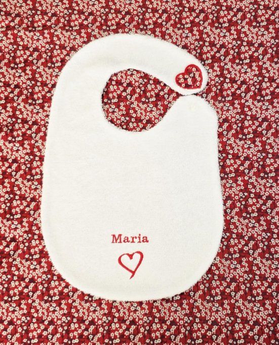 bavoir brodé bébé Maria liberty