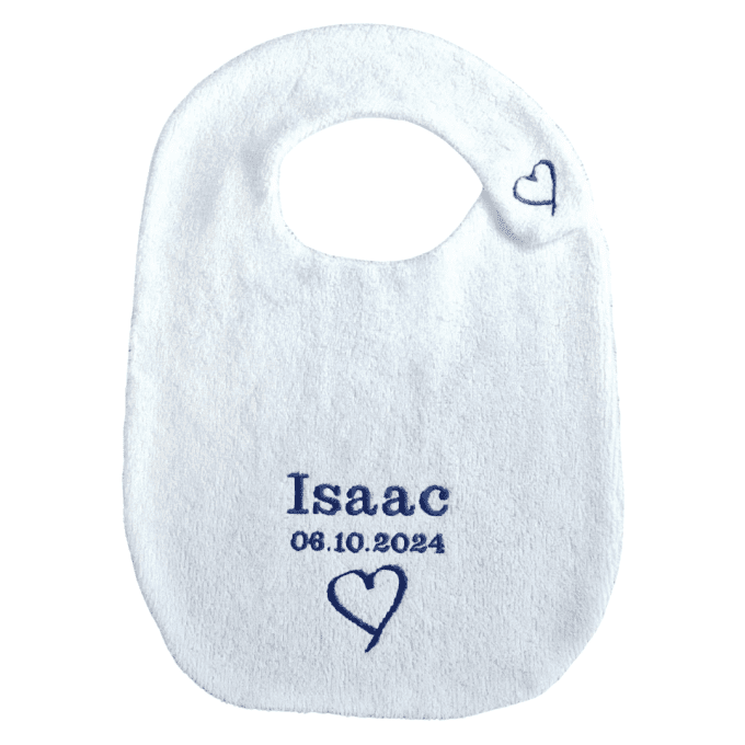 bavoir brodé bébé isaac