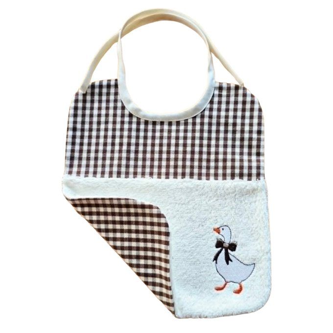 Bavoir oie tissu vichy 