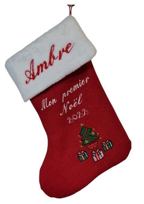 botte de noel brodé personnalisé