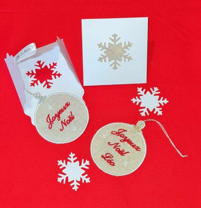boule de noel brodé personnalisé