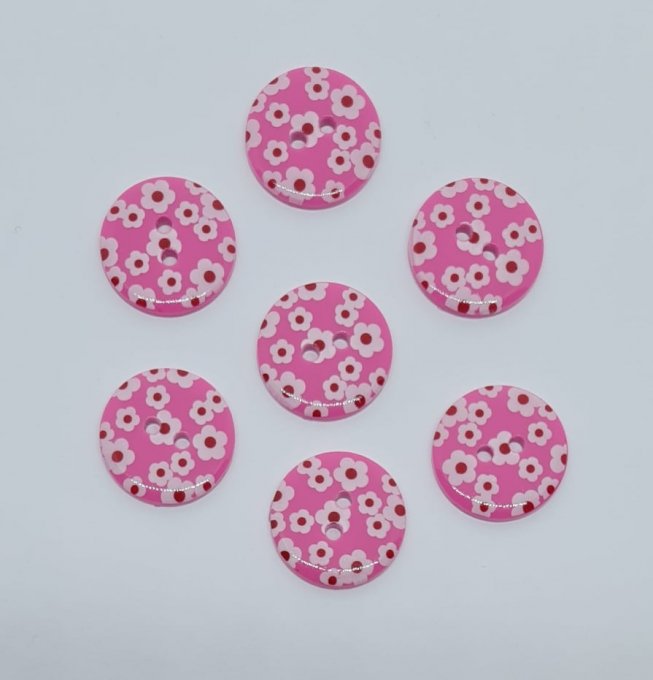 Boutons rond 18mm en acrylique  rose 