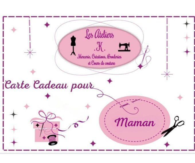 Carte Cadeaux (personnalisable de 10 € à 200 €)
