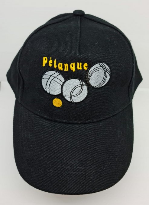 Casquette 5 panneaux Oeko-Tex brodé pétanque fermeture arrière boucle 