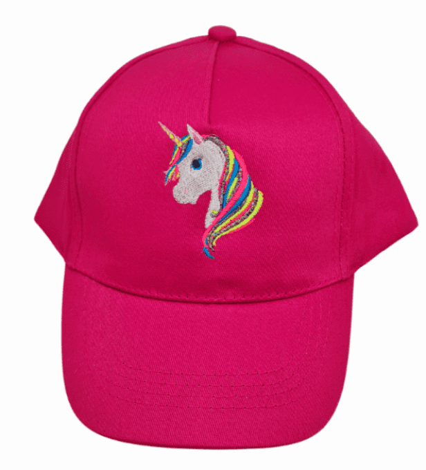 Casquette enfant 5 panneaux broderie Licorne arrière  velcro 