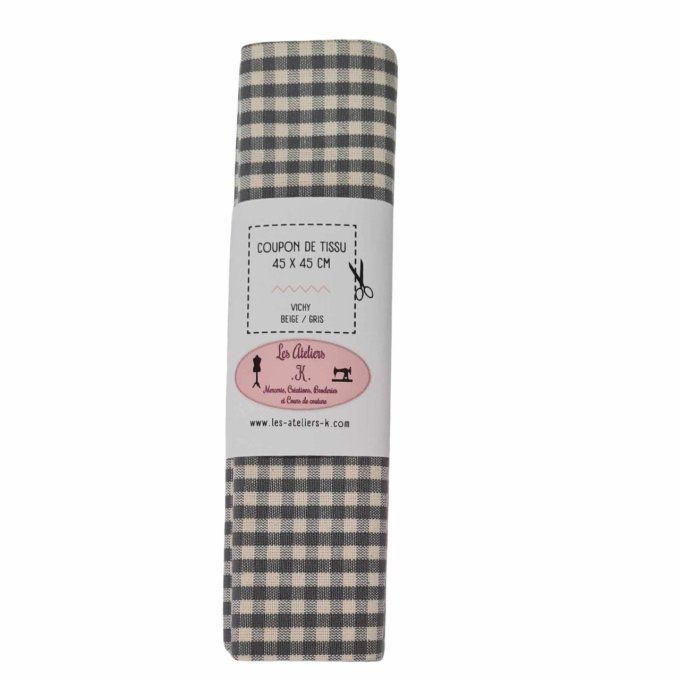 Coupon de tissu 100 % coton bleu gris 45 X 45 cm