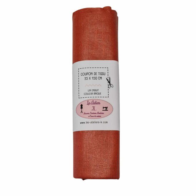 Coupon de tissu en lin enduit   35 X 150 cm    