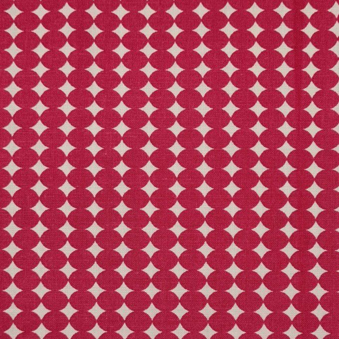 Coupon de tissu imprimé pastille rouge 
