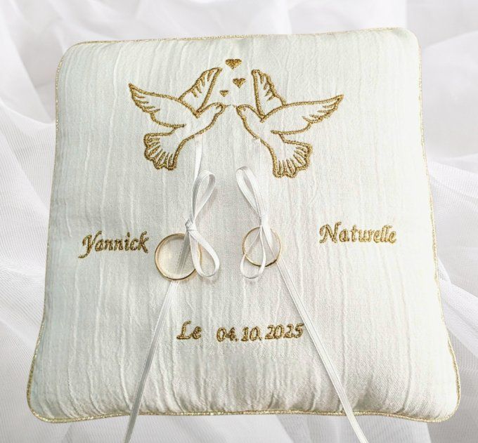 Coussin porte alliance de mariage  Colombe