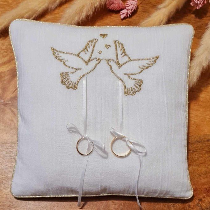 Coussin porte alliance mariage  Colombe