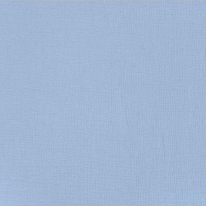 Tissu double gaze bleu bébé
