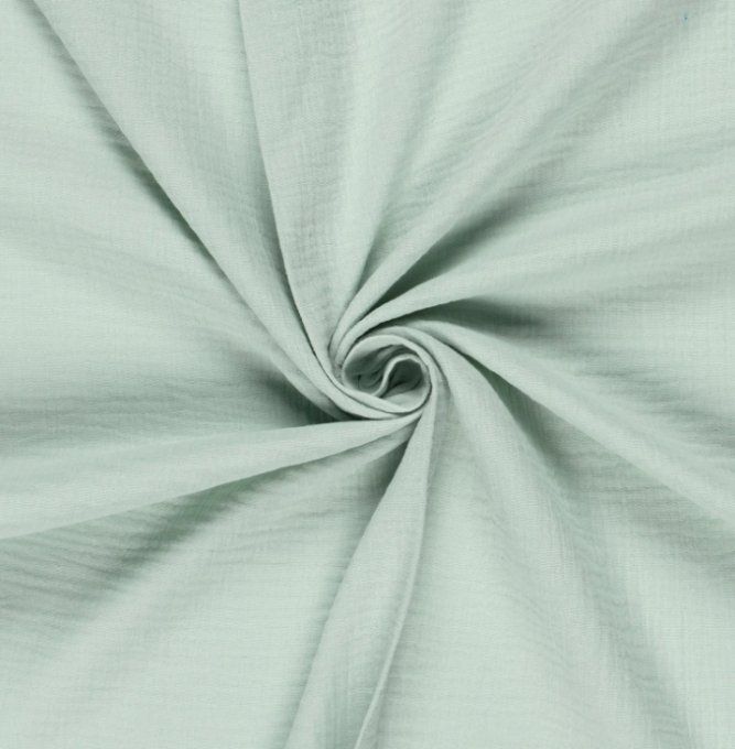 Tissu double gaze vert menthe