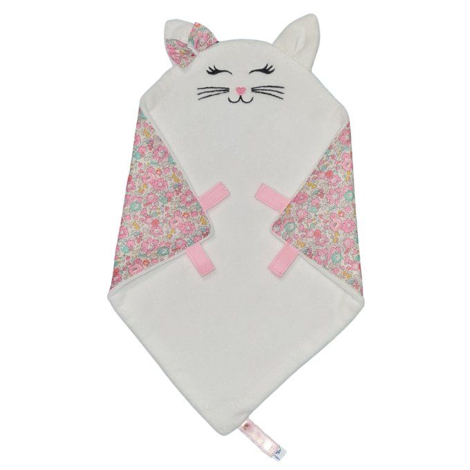 Doudou chat jolie louna brodée personnalisable 