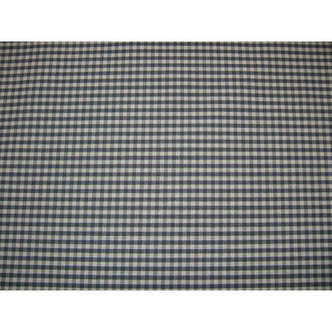 Tissu à carreaux  100 % coton vichy gris bleu ou chocolat 