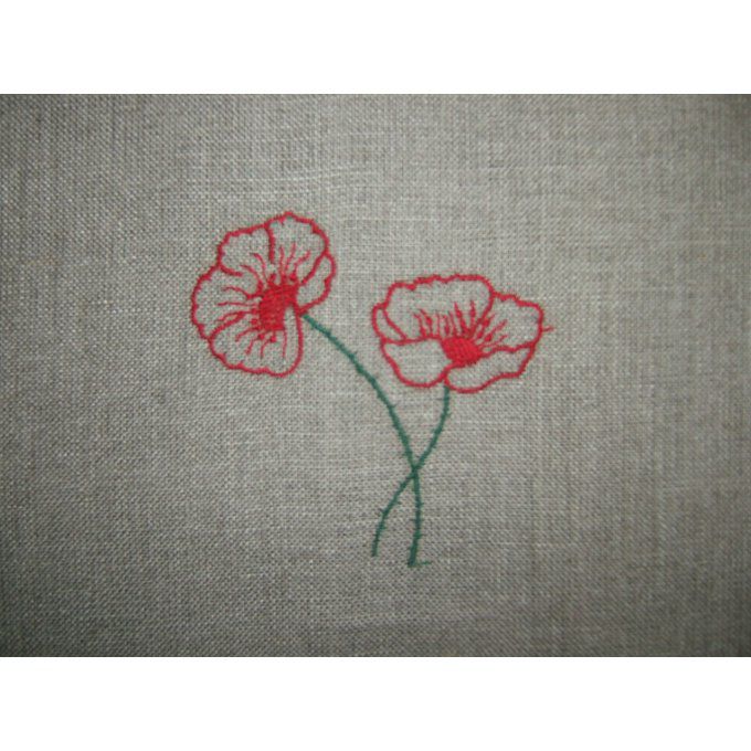 lin brodé coquelicot