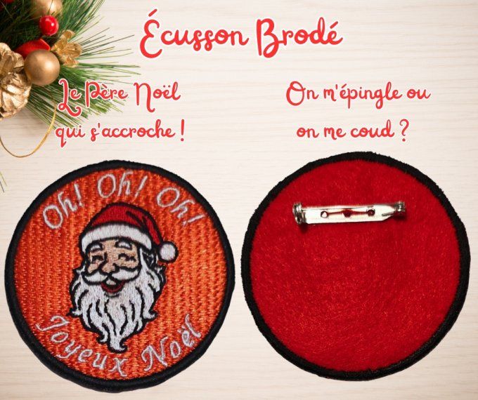 écusson/ broche brodé père noël