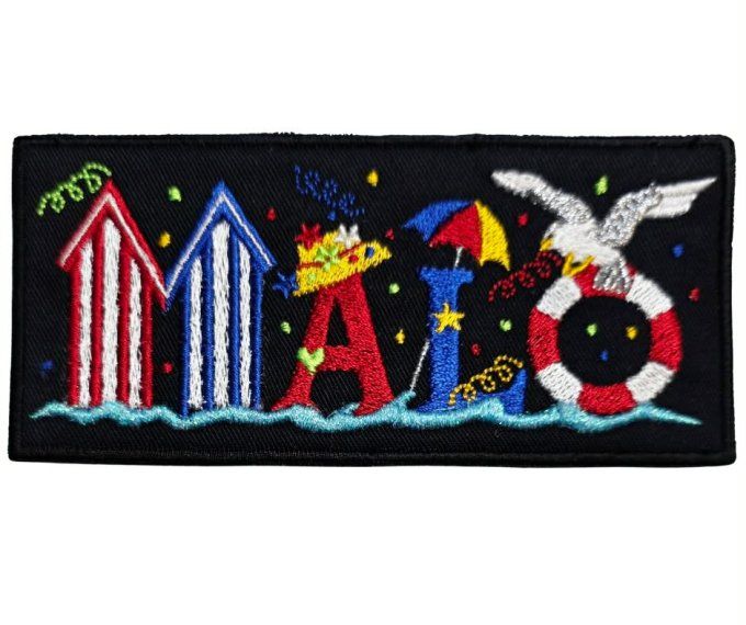Ecusson brodé "MALO"  rectangle 12 x 6 cm