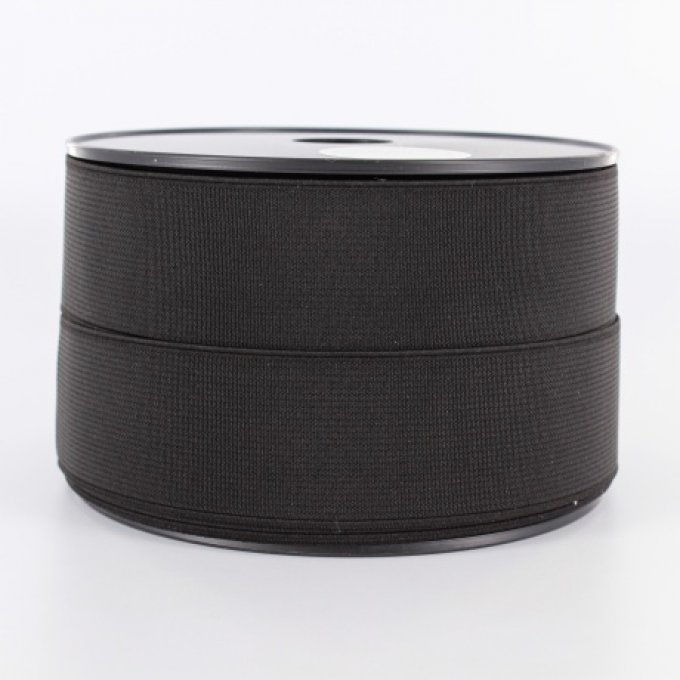 Elastique côtelé noir 40mm