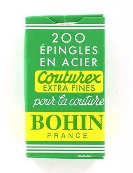 Boite de 200 épingles Couturex en acier extra fine BOHIN