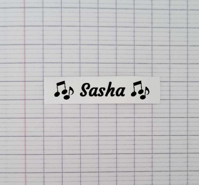 étiquette personnalisé Sasha note de musique