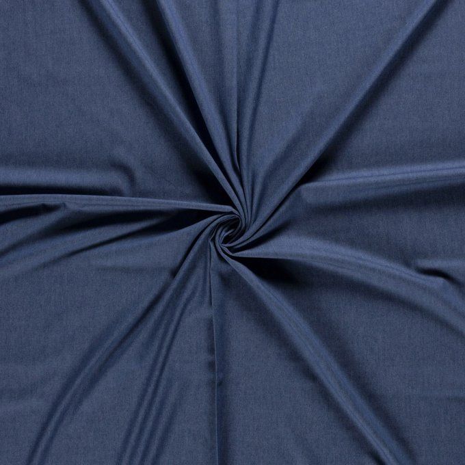 Tissu jean fluide bleu indigo