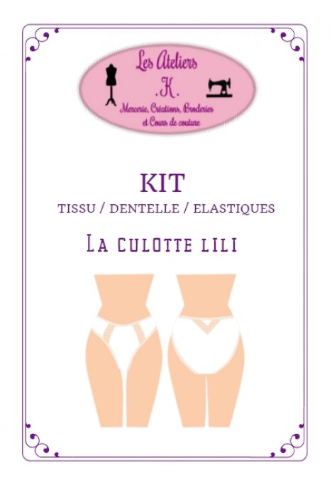 Kit de tissu, dentelle et élastique blanc