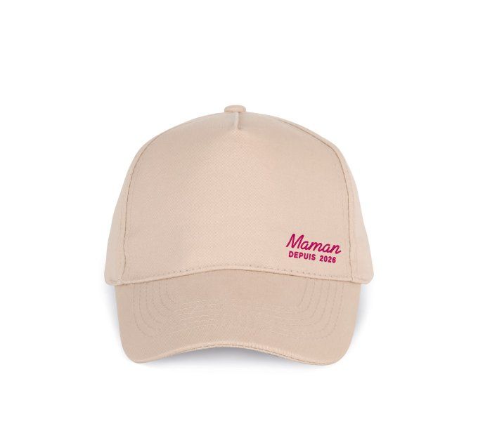 Casquette 5 panneaux brodé  "maman depuis... ,papa depuis...."