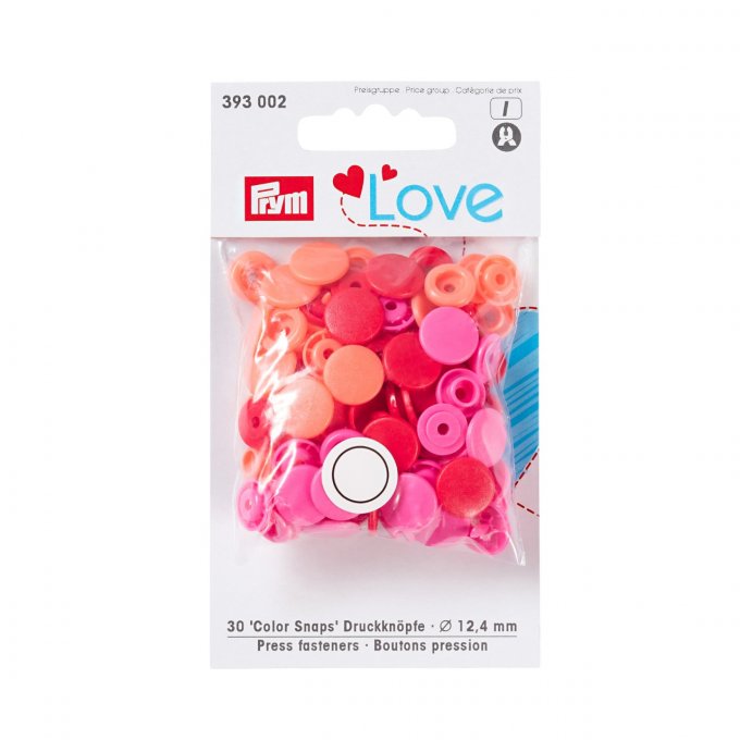 Sachet de 30 boutons pression 12 mm Prym love 