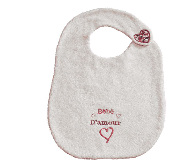 Bavoir personnalisé  broderie Bébé D'amour