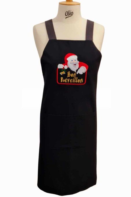 tablier brodé père noël