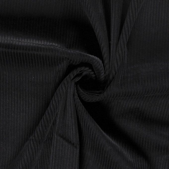 Tissu velours côtelé  noir  