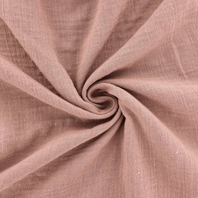 Tissu double gaze rose