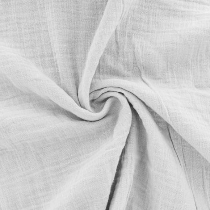 Tissu double gaze blanc 