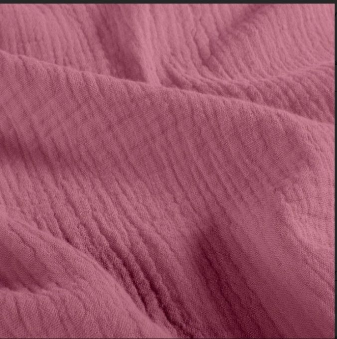 Tissu double gaze vieux rose