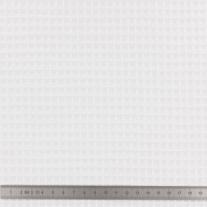 Tissu nid d'abeille bio blanc