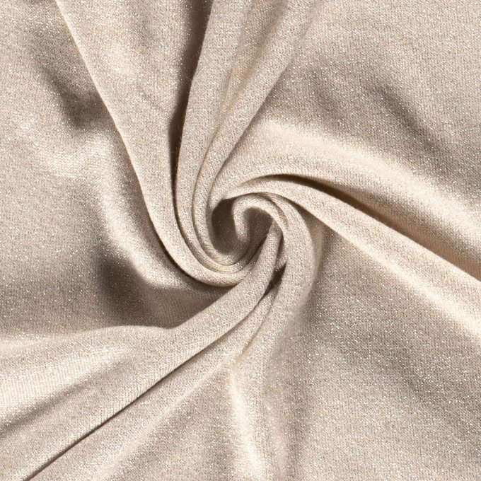 Tissu tricot  taupe lurex 