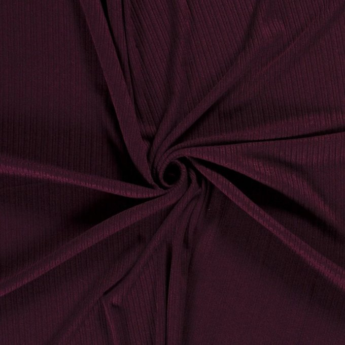 Tissu tricot rayure Bordeaux