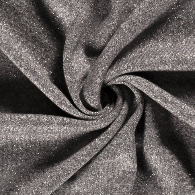 Tissu tricot écru lurex 