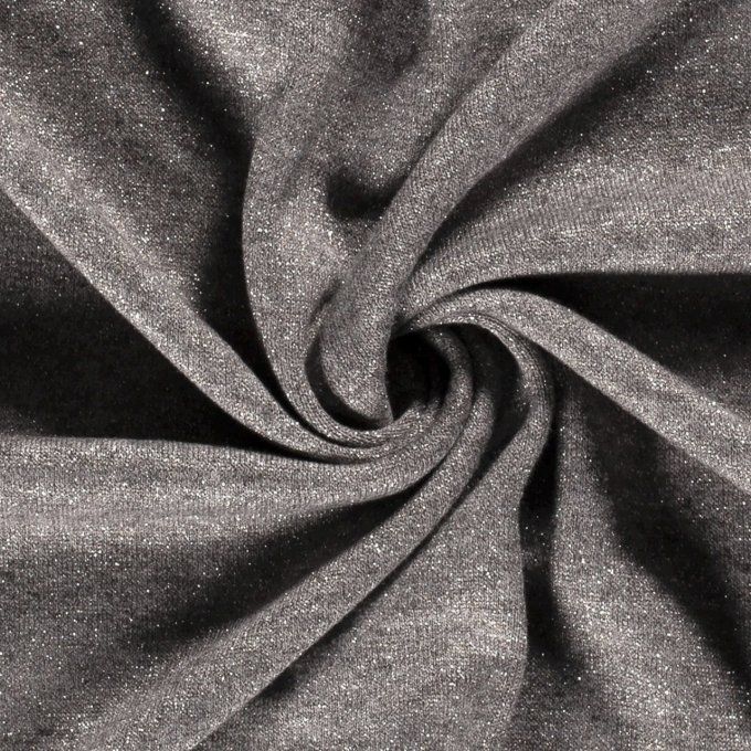 Tissu tricot écru lurex 