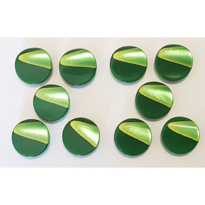 Lot de 10 Boutons vert